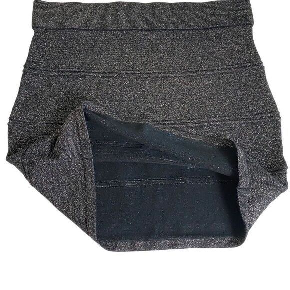 WOW Couture M black mini skirt with silver shimmer stretchy - Picture 3 of 4